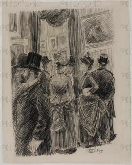 In the Gallery, 1889. Creator: Lucien Pissarro.