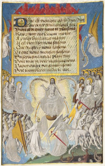 The Last Judgment from Les Sept Articles de la Foi by Jean Chappuis, c. 1470. Creator: Francois Fouquet.