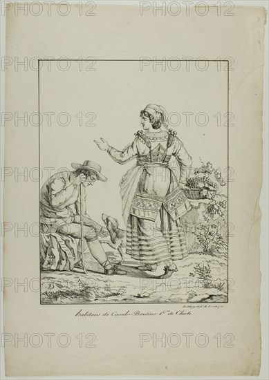 Natives of Casal-Bordino, 1817. Creator: Monogrammist DA.