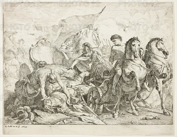 Antiochus Falling from His Chariot, 1739. Creator: Noël Hallé.