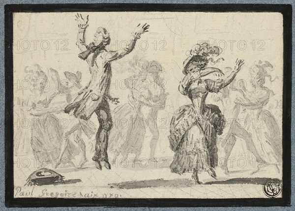 Ladies and Gentlemen Dancing, 1781/1823. Creator: Paul Grégoire.