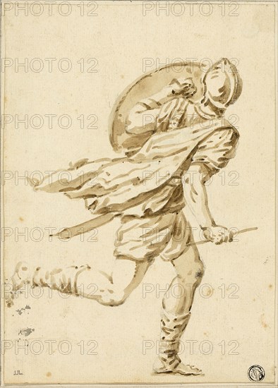 Running Roman Warrior, Seen from Back, n.d. Creator: Philippe Louis Parizeau.