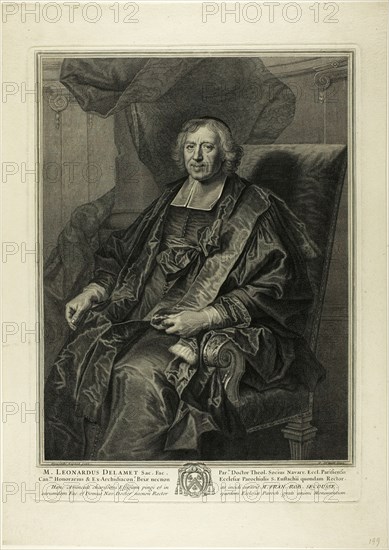 Portrait of Léonard de Lamet, c. 1699. Creator: Pierre Drevet.