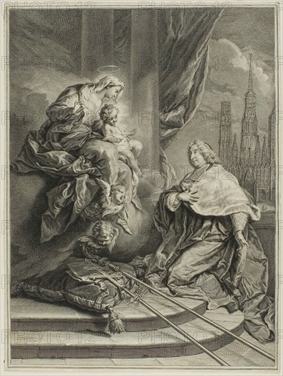 Portrait of Louis de la Vergne de Tressan, Count of Lyon, Archbishop of Rouen, c. 1728. Creator: Pierre Imbert Drevet.