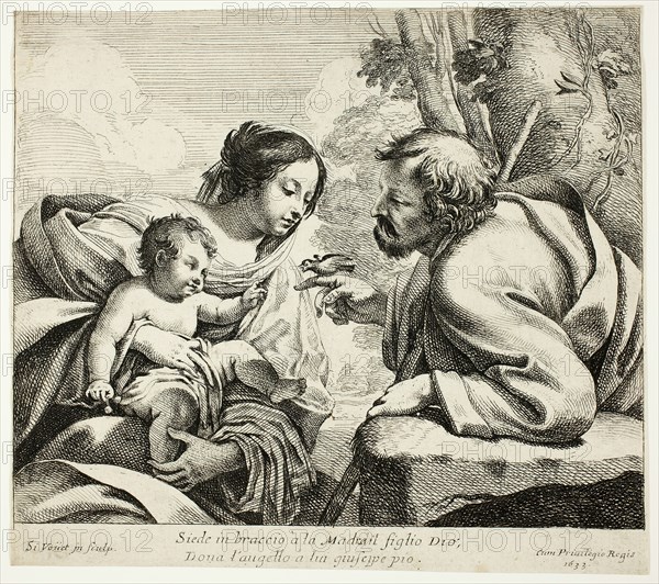 Holy Family With a Bird, 1633. Creator: Simon Vouet.