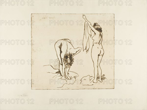 Two Women Drying Themselves, 1896. Creator: Suzanne Valadon.