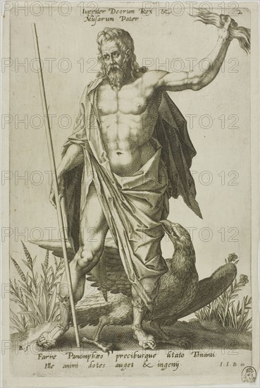 Jupiter, plate 2 from Parnassus Biceps, 1601. Creator: Robert Boissard.