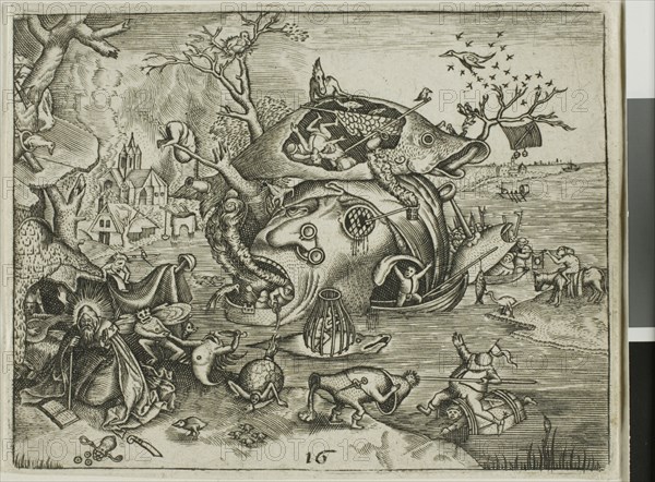 The Temptation of Saint Anthony, plate 16 from the Emblemata Secularia, published 1596 or 1611. Creator: Johann Theodor de Bry.