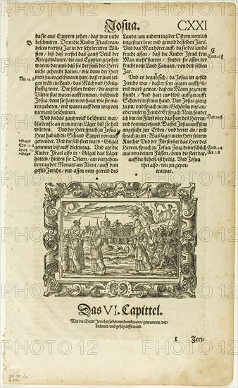 The Taking of Jericho from Catholische Bibell, plate ten from Woodcuts...1564, assembled...1937. Creator: Virgil Solis.