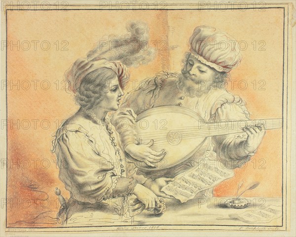 Singer and Lute Player, 1818. Creator: Mary Trevor.