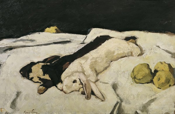 Dead hares, 1925. Creator: Albin Egger-Lienz.