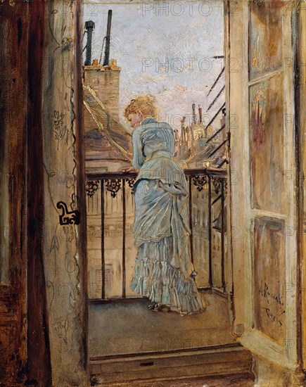 On the balcony, 1878. Creator: Anton Romako.