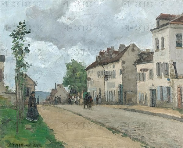 Street in Pontoise (Rue de Gisors), 1868. Creator: Camille Pissarro.