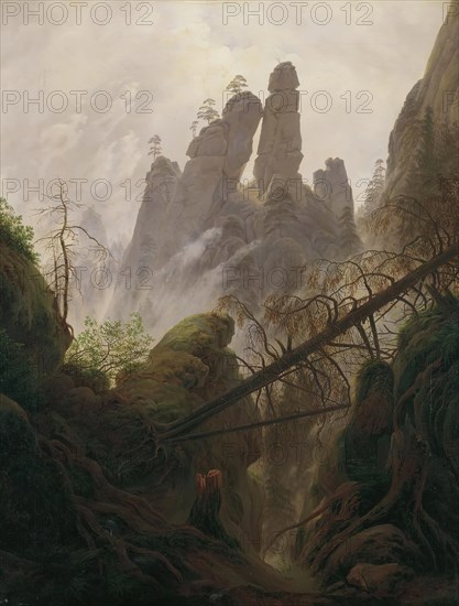 Rocky landscape in the Elbe Sandstone Mountains, 1822/1823. Creator: Caspar David Friedrich.