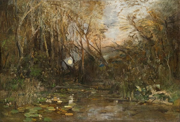 Moonrise in the Praterau, about 1877/1878. Creator: Emil Jakob Schindler.