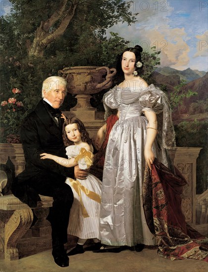 The princely Esterházy’s council Mathias Kerzmann with his second wife Maria Helena..., 1835. Creator: Ferdinand Georg Waldmuller.