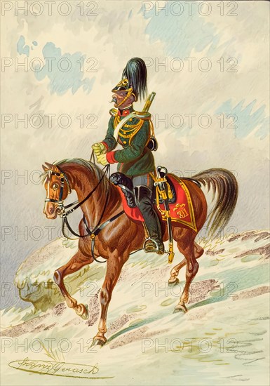 Soldier on horseback, undated. Creator: Franz Gerasch.