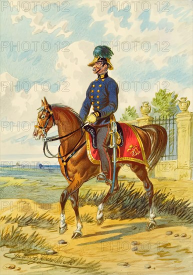 Soldier on horseback, undated. Creator: Franz Gerasch.