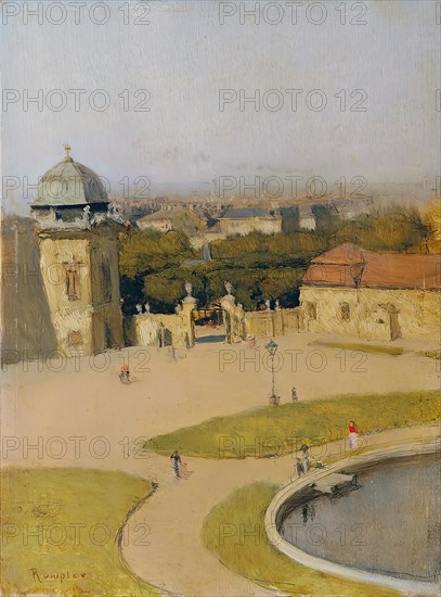 View from the southwest onto the Upper Belvedere, undated. (c1890s). Creator: Franz Rumpler.