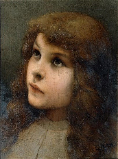 Study Head, undated. (late 19th century). Creator: Gabriel Max.