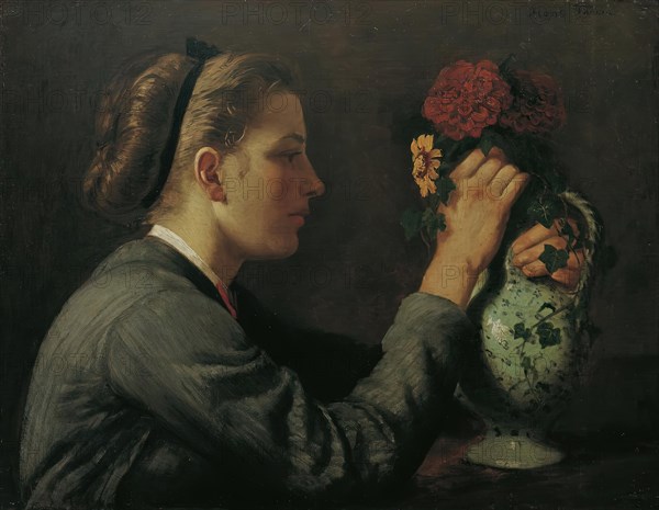 Agathe Thoma, the artist’s sister, c1868. Creator: Hans Thoma.