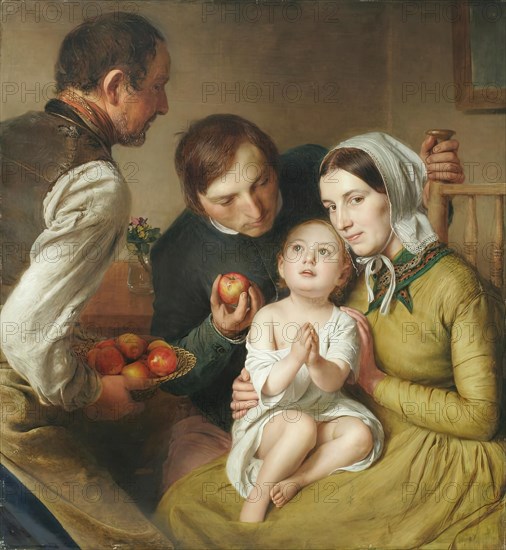 Learning to Ask (Reiter Family), 1854. Creator: Johann Baptist Reiter.