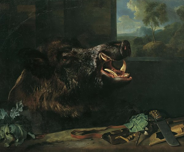 Wild boar still life, 1718. Creator: Johann Georg de Hamilton.