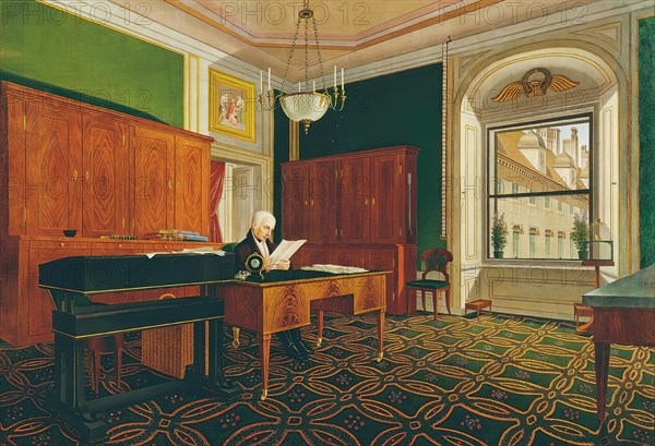 Emperor Franz II (I) in his study, after 1821. Creator: Johann Stephan Decker.