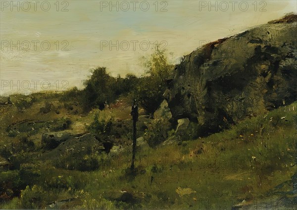 Meadow landscape with rocks, c1860/1870. Creator: Johann Till.