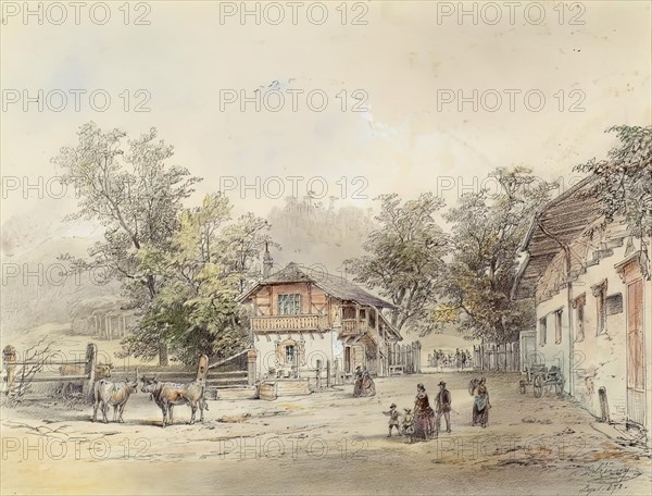 Dairy near Vienna, 1870. Creator: Ludwig Czerny.