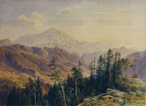 The Schneeberg in Lower Austria seen from Gutenstein, 1880. Creator: Ludwig Halauska.