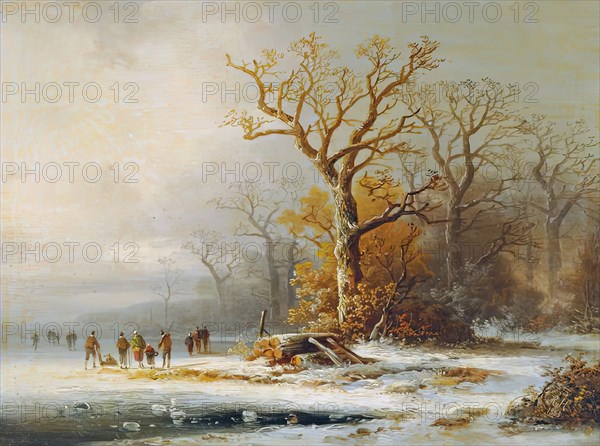 Winter landscape, 1853. Creator: Remigius Adrianus Haanen.