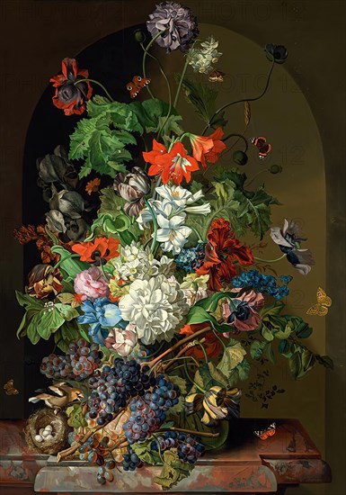 Flower still life, 1830. Creator: Sebastian Wegmayr.