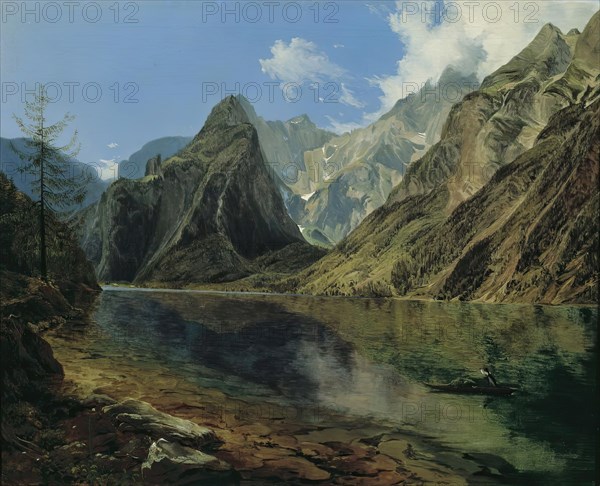 The Königssee with the Watzmann, 1837. Creator: Adalbert Stifter.