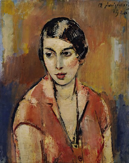 Young woman in pink dress, 1926. Creator: Anton Faistauer.