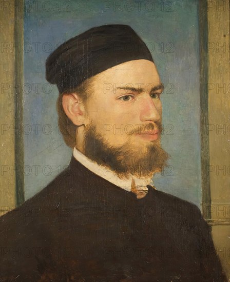 The painter Franz von Lenbach, 1862. Creator: Arnold Bocklin.
