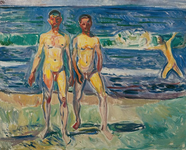 Men by the sea, 1908. Creator: Edvard Munch.
