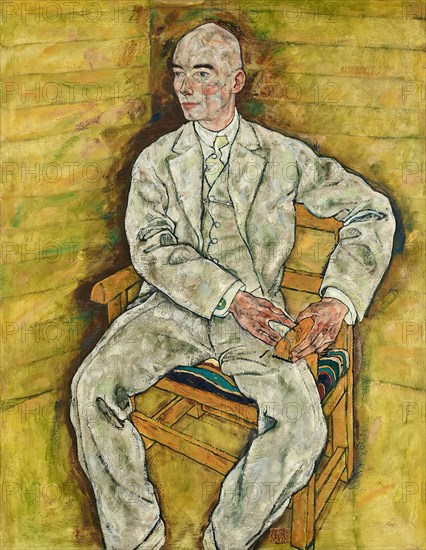 Victor Ritter von Bauer, 1918. Creator: Egon Schiele.