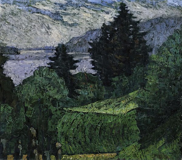 View at the lake, 1920. Creator: Ernst Riederer.