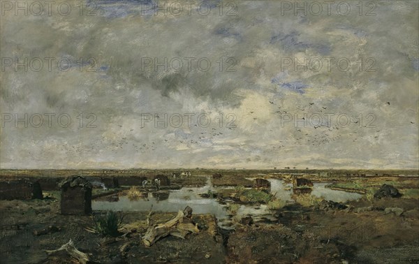 Large moorland landscape, 1879. Creator: Eugen Jettel.