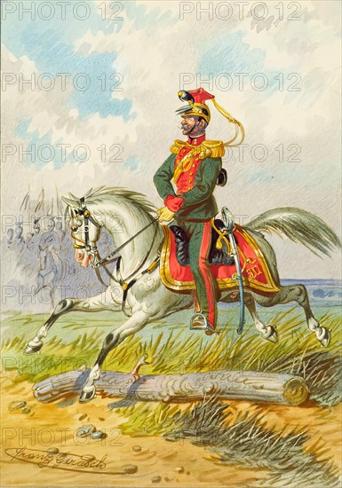 Soldier on horseback, undated. Creator: Franz Gerasch.