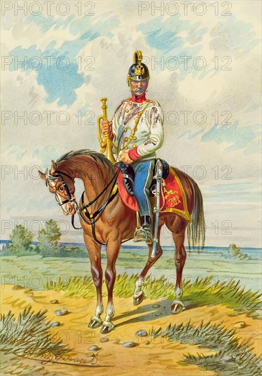 Soldier on horseback, undated. Creator: Franz Gerasch.