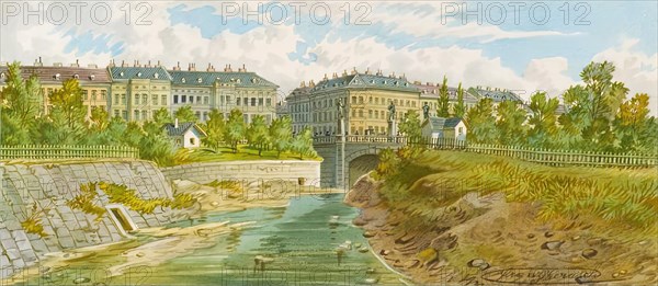 The Elisabeth Bridge over the Vienna River, undated. Creator: Franz Gerasch.