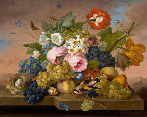 Flower still life, 1824. Creator: Franz Xaver Petter.