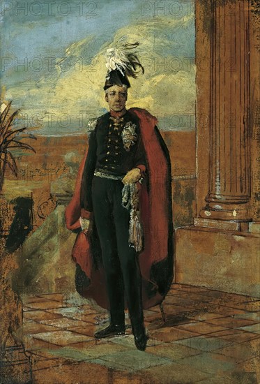 Painting design "Emperor Franz I of Austria in Prussian general's uniform", 1834. Creator: Friedrich von Amerling.