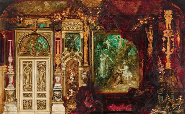 Decoration design for Empress Elisabeth's bedroom in the Hermesvilla..., 1882. Creator: Hans Makart.