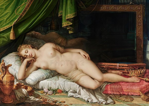Venus sleeping on a bed, 1826. Creator: Johann Baptist Lampi II.