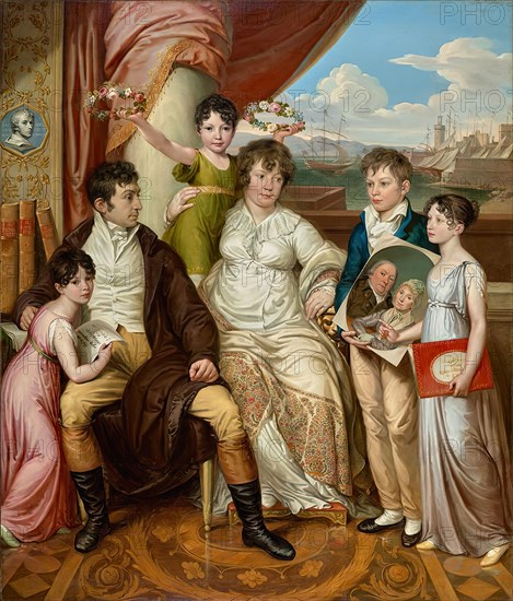 The family of the wholesaler Johann Christian Edler von Bruchmann, 1810. Creator: Josef Abel.