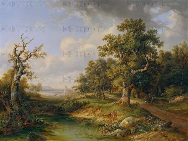 Forest excursion near Mödling, 1850. Creator: Josef Altenkopf.