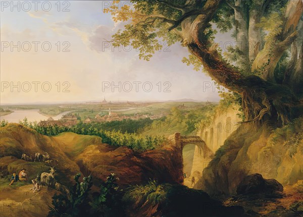 View of the capital and residential city of Vienna from the vantage point near Nussdorf, 1822. Creator: Joseph Fischer.